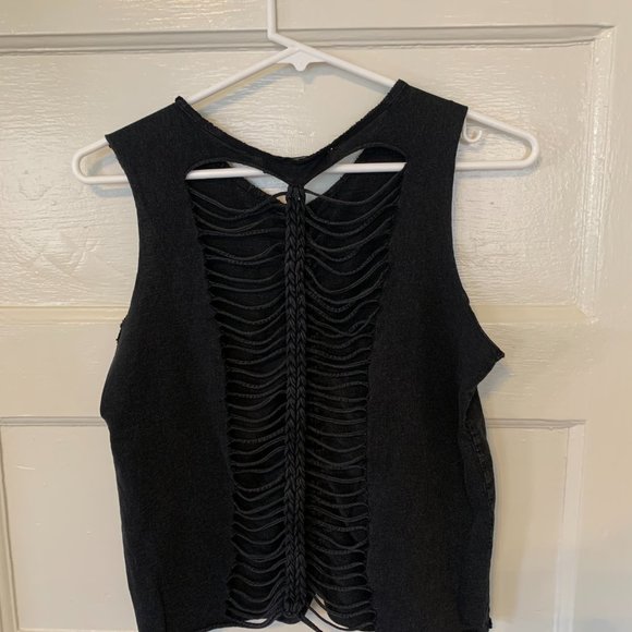 ALL SAINTS dark grey top - Picture 2 of 3